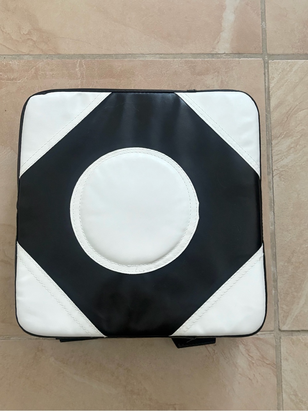 Black and White Geometric punching bag